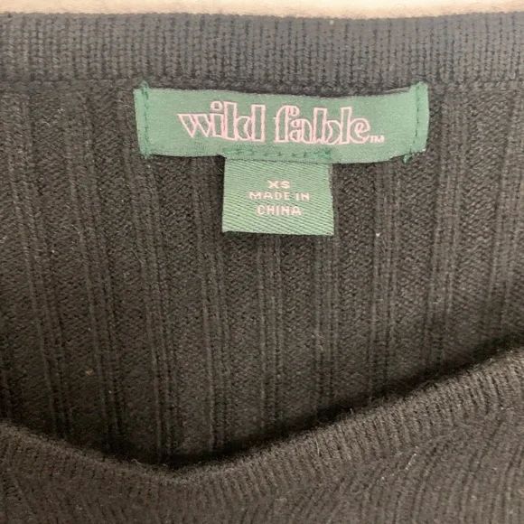 Cropped fitted black sweater. Women’s size XS. NWOT - Picture 5 of 5